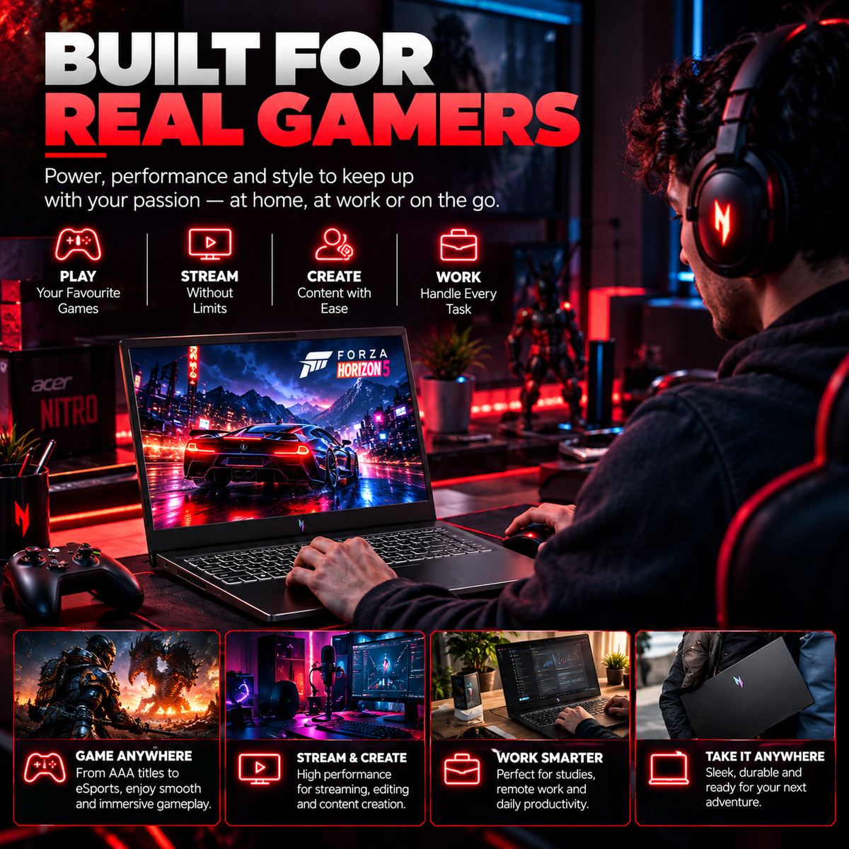 Acer Nitro V Gaming Laptop – Core i5, RTX 4050, 144Hz
