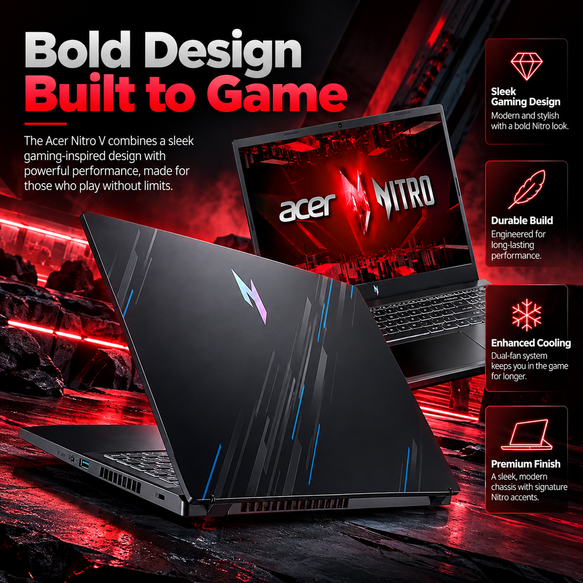 Acer Nitro V Gaming Laptop – Core i5, RTX 4050, 144Hz