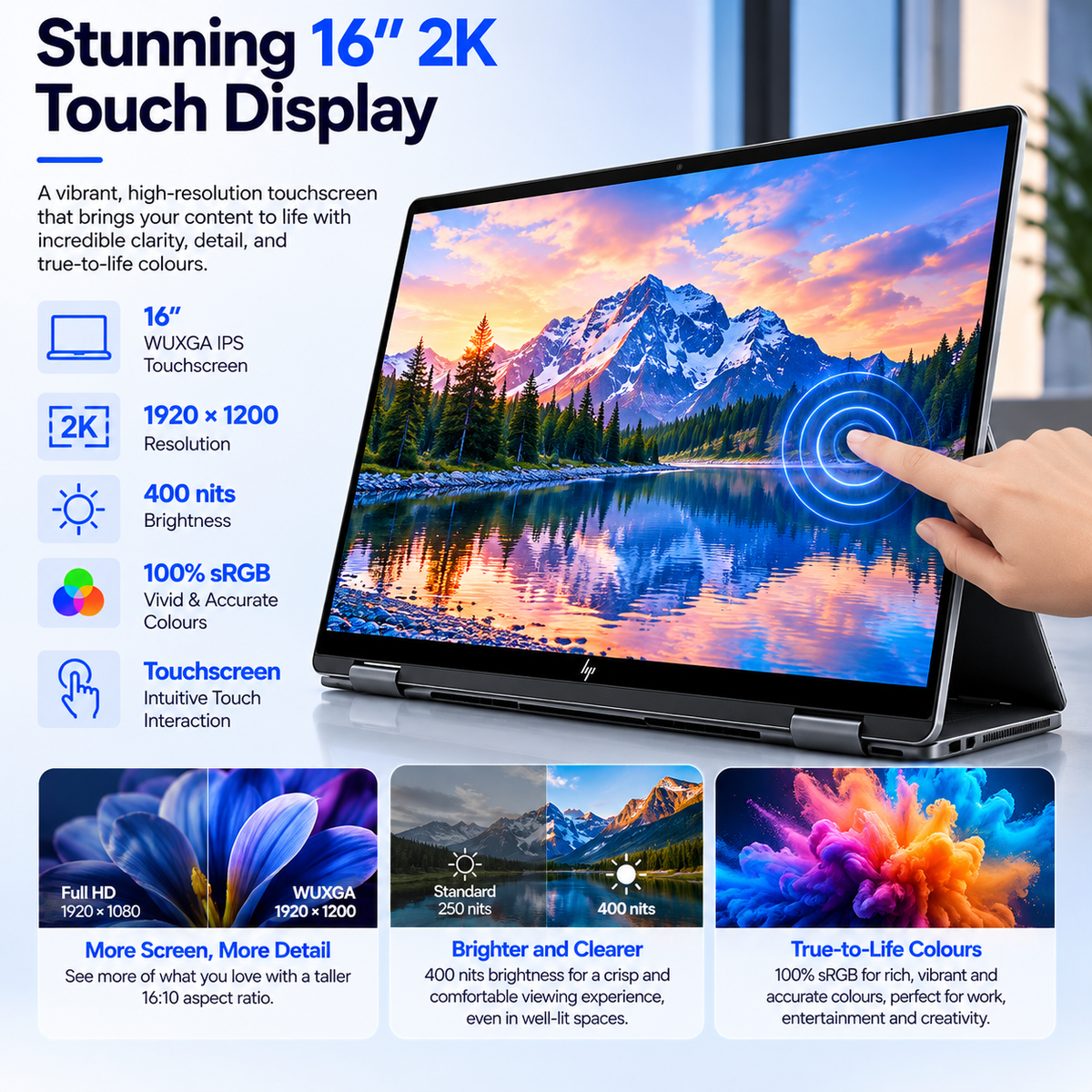 HP OmniBook X Flip 16" 2-in-1 AI Laptop – Core Ultra 7