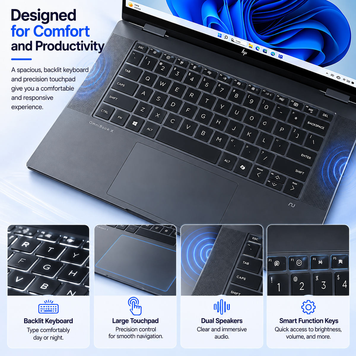 HP OmniBook X Flip 16" 2-in-1 AI Laptop – Core Ultra 7